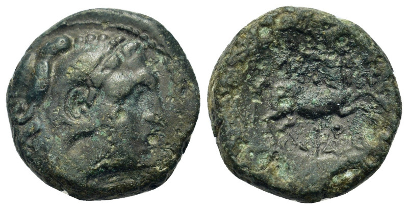 Macedon, Amphipolis, c. 168-148 BC. Æ (19mm 6,70g). Head of Herakles r., wearing...