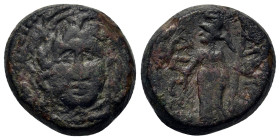 Macedon, Amphipolis, c. 148-32/1 BC. Æ (20.5mm 13,40g.). Winged gorgoneion facing. R/ Athena Nikephoros standing left. AMNG III/2, 59; HGC 3. VF.