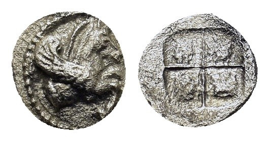 Macedon, Argilos, c. 470-460 BC. AR 1/48 Stater (Silver, 6,5mm, 0.26g.). Forepar...