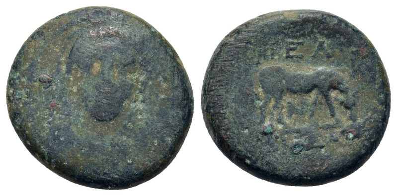 Macedon, Pella, c. 187-168/7 BC. Æ (18,3mm 7,00g.). Veiled head of Demeter facin...