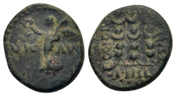 Macedon, Philippi. Pseudo-autonomous issue. Time of Claudius or Nero (41-68). Æ (16,5 mm, 3,90g). VIC - AVG Victory standing to left on base, holding ...