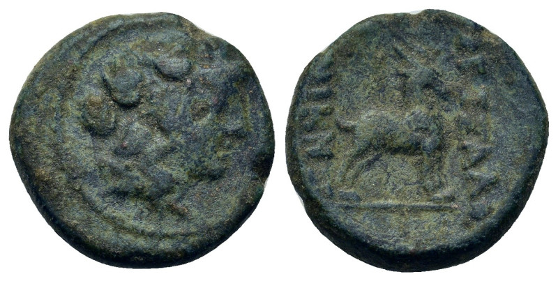Macedon, Thessalonica, c. 187-131 BC. Æ (19,5mm, 6,50g.). Head of Dionysos right...