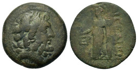Cilicia, Aigeai, c. 47/6–27 BC. Æ (22mm 7,40g.). Laureate head of Zeus r. R/ Athena Nikephoros standing l.; monogram to left. Bloesch 213–8; SNG Franc...