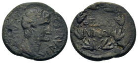 Augustus (27 BC-AD 14). Macedon, Thessalonica. Æ (24,5mm 8,40g). Struck 10 BC. Laureate head right. R/ ΘEΣΣAΛO/NIKEΩN in two lines within laurel wreat...