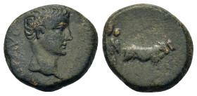 Tiberius (14-37). Macedon, Philippi. Æ (17mm, 4.7g). Bare head r. R/ Two priests ploughing, right. RPC 1657. VF.