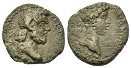 Commodus (187-192). Macedon, Cassandreia. Æ (19,5mm 4,70g). M AVR COMMOD CAES Laureate head right R/ COL IVL AVG CASS Head of Jupiter Ammon right. AMN...