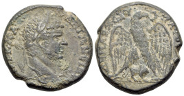 Caracalla (198-217). Cyrrhestica, Hierapolis. Tetradrachm (25mm, 13.81g, 2h). 215-7. Laureate head r. R/ Eagle standing facing, head and tail r., with...
