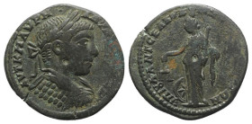 Elagabalus (218-222). Moesia Inferior, Marcianopolis. Æ (25mm, 7.39g, 6h). Julius Antonius Seleucus, consular legate. Laureate and cuirassed bust r. R...
