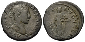 Severus Alexander (222-235). Moesia Inferior, Tomis. Æ Tetrassarion (25,3mm, 8.8g). Laureate head of Severus r. R/ Hygieia standing right feeding snak...
