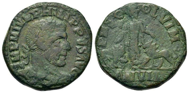 Philip I (244-249). Moesia Superior, Viminacium. Æ (29,3mm, 20.3g). Laureate, dr...
