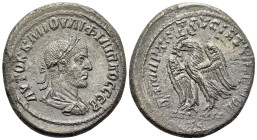 Philip I (244-249). Seleucis and Pieria, Antioch. AR Tetradrachm (28mm, 12.82g, 6h). AD 248-9. Laureate, draped and cuirassed bust r. R/ Eagle standin...