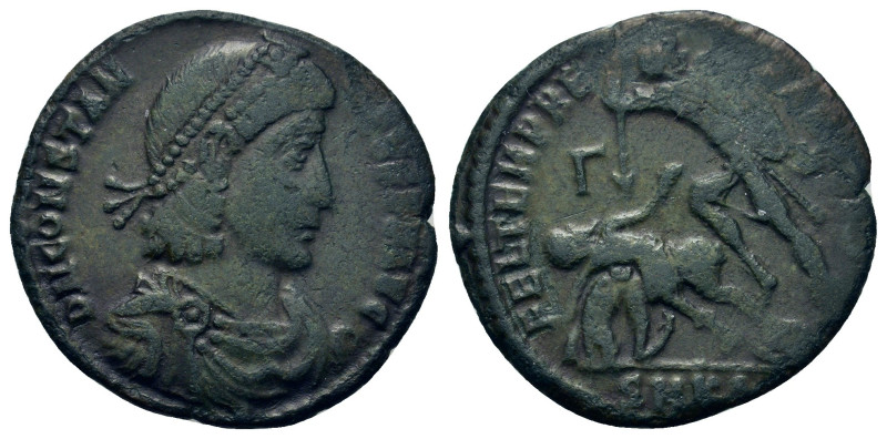 Constantius II (337-361). Æ Follis (23,6mm, 4.2g). Cyzicus, AD 351-354. Diademed...