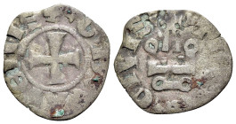 Duchy of Athens. Guillaume de La Roche (1280-1287). BI Denier (18mm, 0.66g, 3h). Thebes. Cross pattée. R/ Chateau tournois. Metcalf, Crusades 1058. Ne...