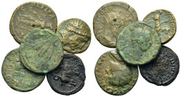 Lot of 5 Greek and Roman Provincial Æ coins, to be catalog. Lot sold as is, no return.