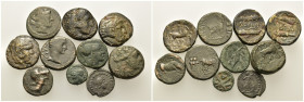 Lot of 10 Greek and Roman Provincial Æ coins, to be catalog. Lot sold as is, no return.