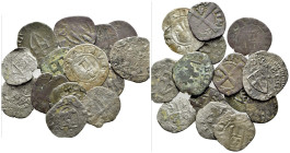 Lot of 14 coins of Genoa. Lot sold as is, no return.