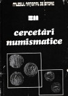 Cercetari Numismatice vol. V. Bucarest 1983. Softcover, 218pp., b/w illustrations, Rumenian text. Cover damaged