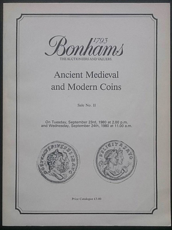 Bonhams in association with V.C. Vecchi & Sons. Sale No. II. Ancient, Medieval a...