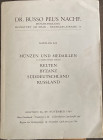 Busso Peus Nachf. Munzhandlung, Katalog 269 Munzen und Medaillen U. A. Bedeutende Serien Kelten Byzanz Suddeutschland Russland. November 1968. Brossur...