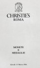 Christie's Roma, Monete e Medaglie. 15 March 1984. 87pp, 14 b/w plates.