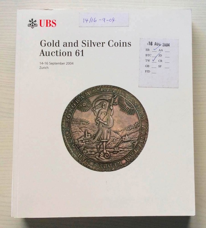 UBS Auction 61 Collection Gold and Silver Coins. Basel 14-16 Serptember 2004. Br...