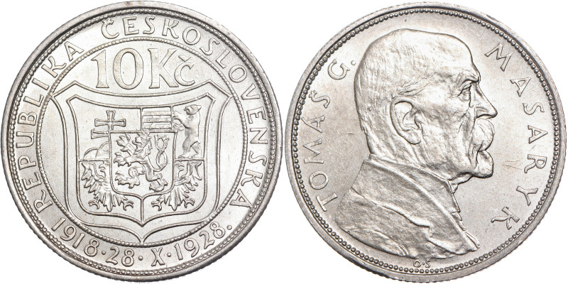 KM# 12, Schön# 17, N# 12621; Silver 

10th Anniversary of Independence - Tomáš M...