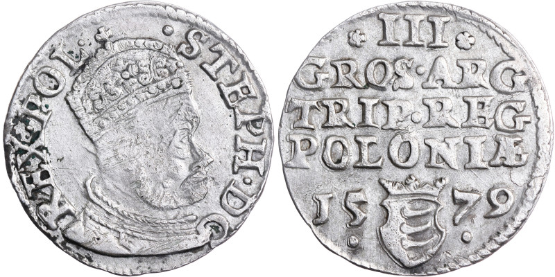 POLEN. KÖNIGREICH. Stephan Bathory, 1576-1586

3 Groschen 1579 Olkusz

Iger O.79...