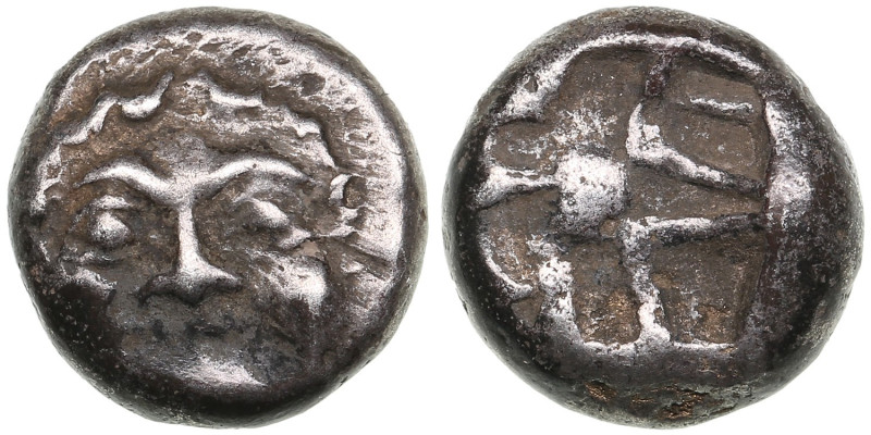 Mysia (Parion) AR Drachm, 5th century BC
3.54g. 12mm. VF/VF.Obv.: Facing gorgone...