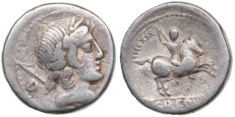 Roman Republic (Rome) AR Denarius, 82 BC – P. Crepusius
3.62g. 17mm. F/VF.Obv.: ...