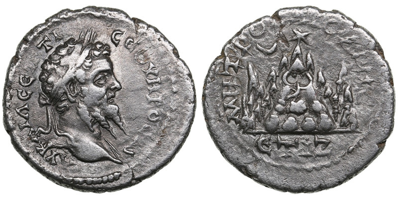 Roman Cappadocia (Caesarea) AR Drachm, RY 17 (208/09 AD) – Septimius Severus (19...