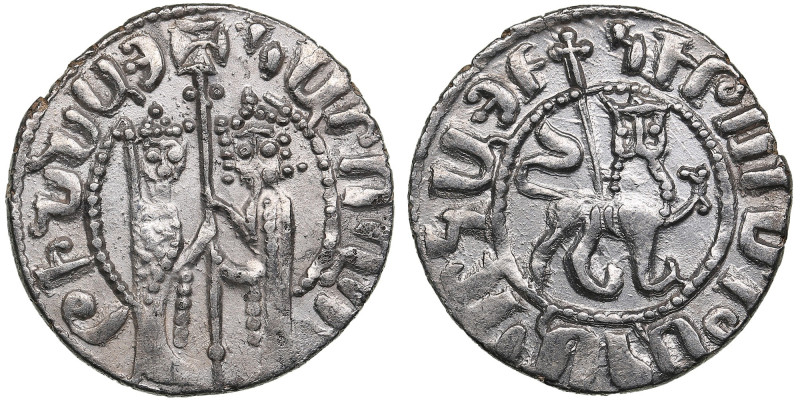 Cilician Armenia, AR Tram ND – Hetoum I and Zabel (1226-1270)
2.82g. 21mm. UNC/U...