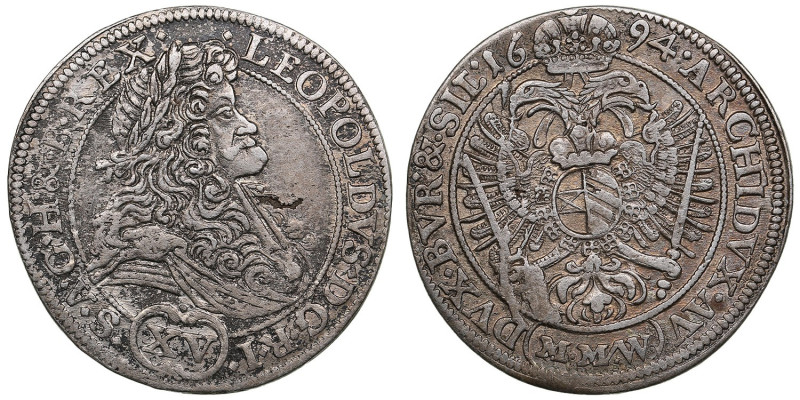 Austria (Holy Roman Empire, Breslau) 15 Kreuzer 1694 - Leopold I (1658-1705)
6.3...