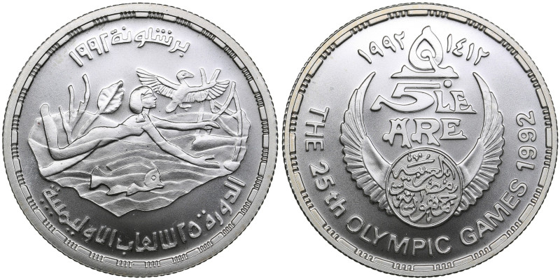 Egypt 5 Pounds 1992 - XXV Summer Olympic Games 1992 Barcelona - Swimming
17.51g....