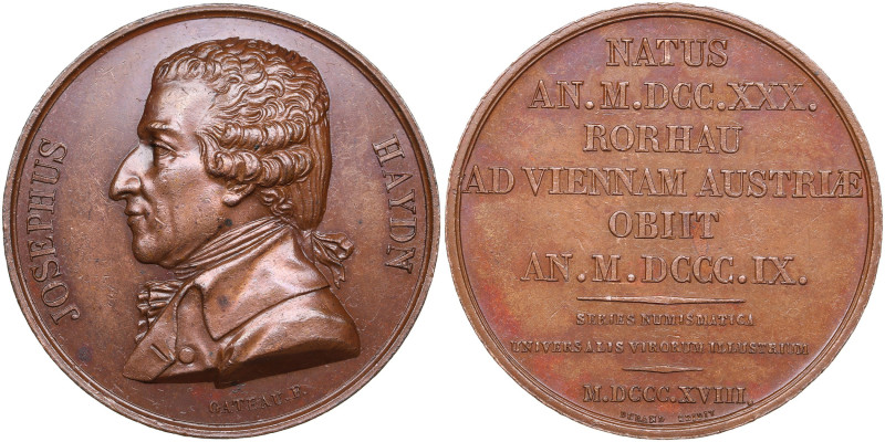 France Bronze Medal 1818 - Joseph Haydn (1732-1809)
37.39g. 41mm. AU/AU. From th...