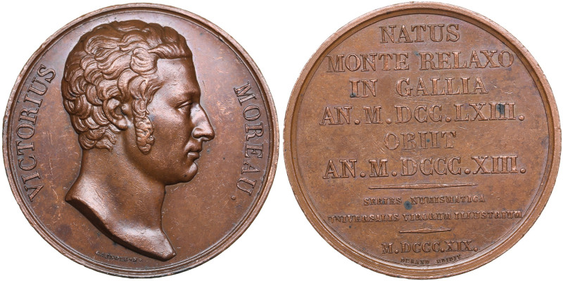 France Bronze Medal 1819 - General Victorius Moreau (1763-1813)
38.45g. 41mm. AU...