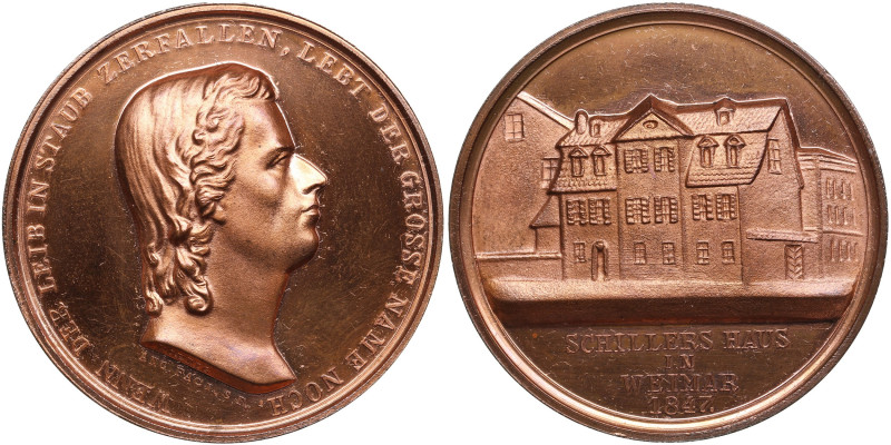 Germany Bronze Medal 1847 - Restrike - Schillers Haus in Weimar
29.78g. 42mm. UN...