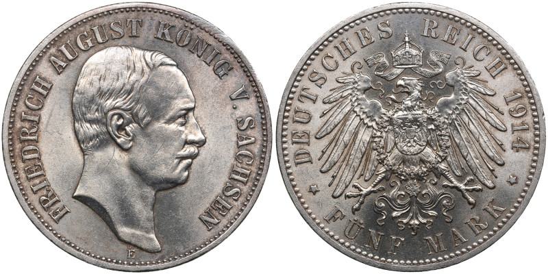 Germany (Saxony) 5 Marks 1914 E - Frederick Augustus III (1904-1918)
27.78g. AU/...