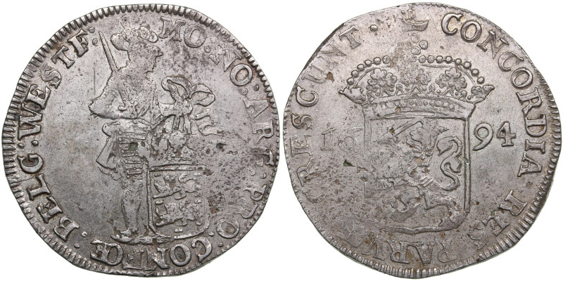 Netherlands (West-Friesland) Silver Ducat 1694
27.67g. AU/AU. An attractive exem...