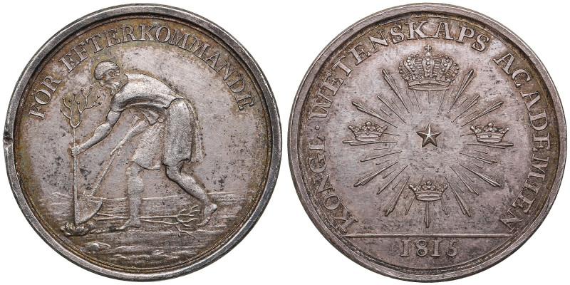 Sweden Silver award medal 1815 - "För Efterkommande" (for the descendants) Royal...