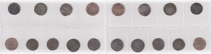 Small collection of coins: Courland Schllings (9)
Various condition.