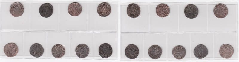 Small collection of coins: Courland Schllings (9)
Various condition.