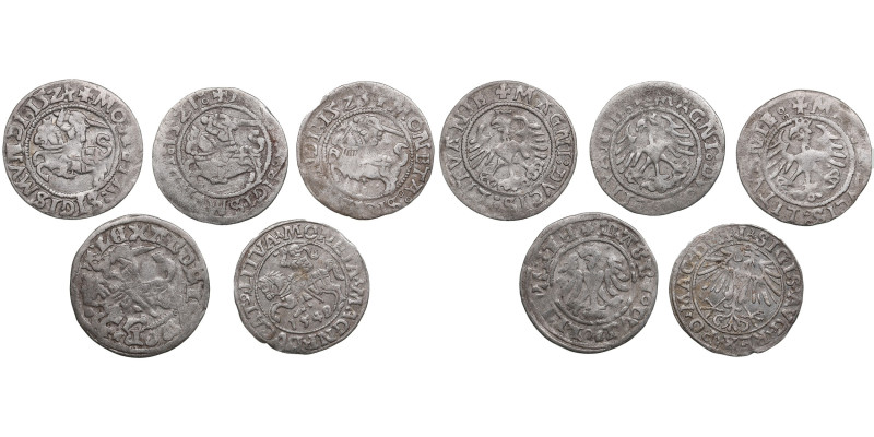 Lithuania (Poland) Collection of 1/2 Grosz coins (5)
Various condition.