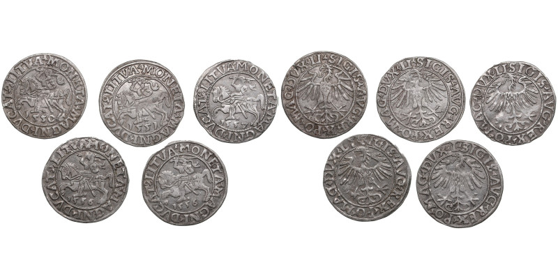 Lithuania (Poland) Collection of 1/2 Grosz coins (5)
Various condition.