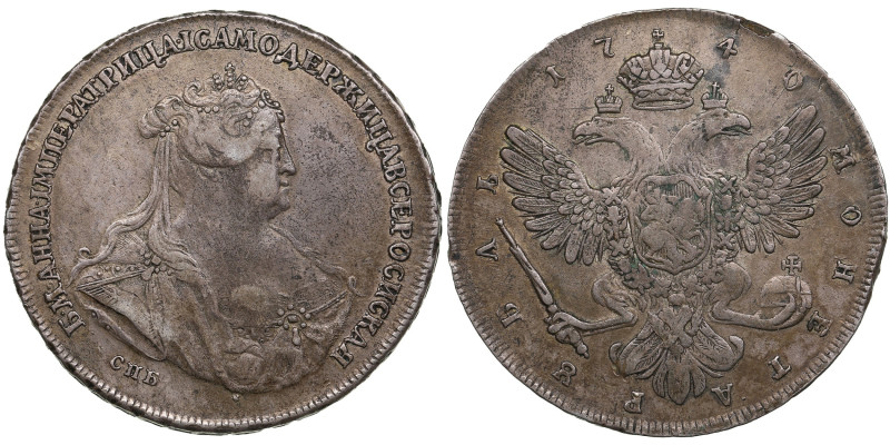 Russia Rouble 1740 СПБ - Anna Ioannovna (1730-1740)
25.54g. XF+/XF+. Fine portra...