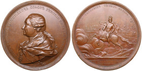 Russia Bronze Medal 1771 - In honor of Count Grigory Grigorievich Orlov, for the deliverance of Moscow from the plague
298.47g. 92mm. AU/AU. This larg...