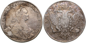 Russia Rouble 1774 СПБ-ФЛ - Catherine II (1762-1796)
21.92g. XF/VF+. Some traces of luster. Bitkin 218.