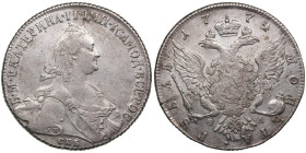 Russia Rouble 1774 СПБ-ФЛ - Catherine II (1762-1796)
24.30g. XF+/AU. An attractive specimen with mint luster and light toning. Bitkin 218. 