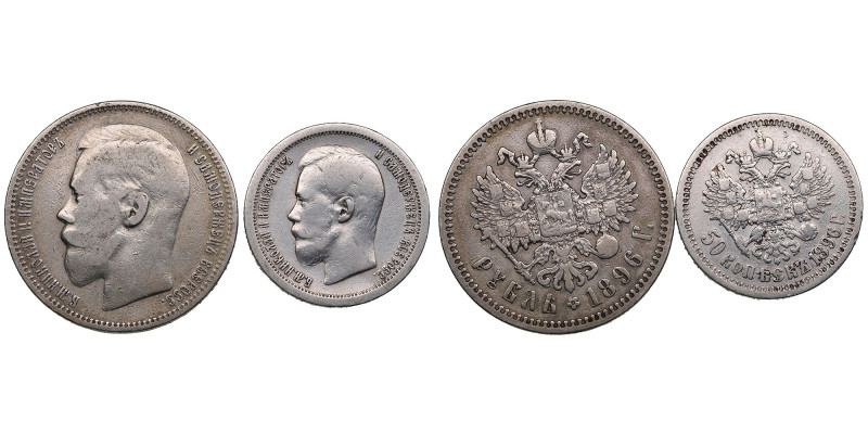 Group of Russian coins (2) - Nicholas II (1894-1917)
Various condition.Russia (P...