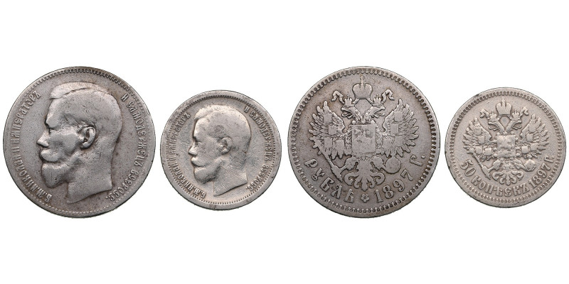 Group of Russian coins (2) - Nicholas II (1894-1917)
Various condition. Russia (...