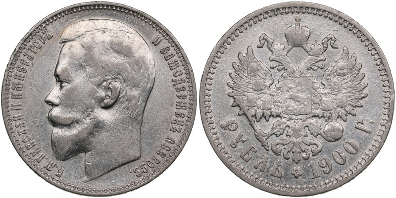 Russia Rouble 1900 ФЗ - Nicholas II (1894-1917)
19.82g. XF-/XF. Bitkin 51.